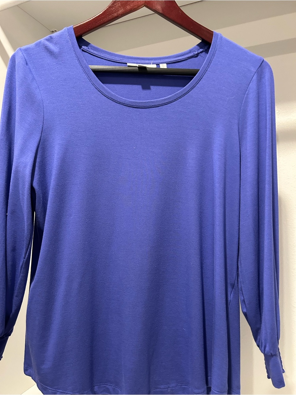 Chico's Long-Sleeve Scoop Neck Top - Blue